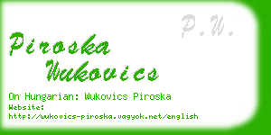 piroska wukovics business card